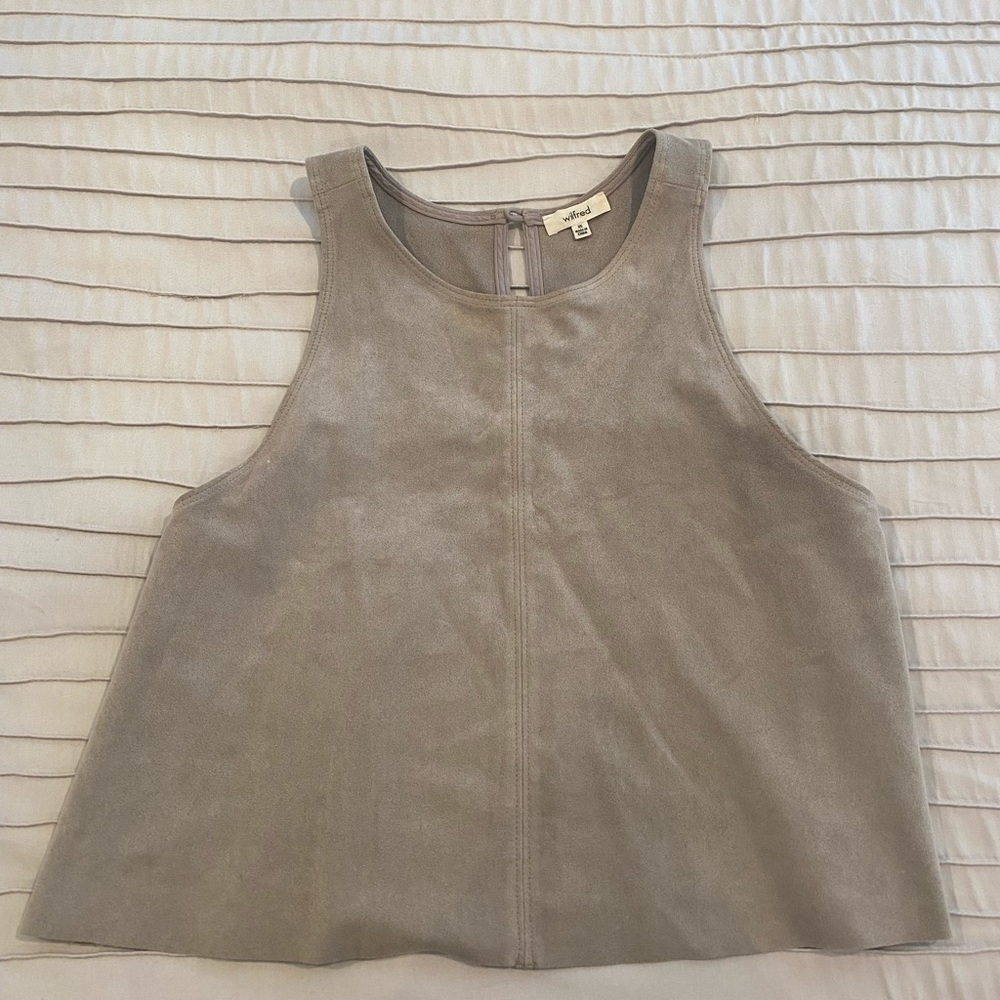 Aritzia Wilfred Gray Suede Top